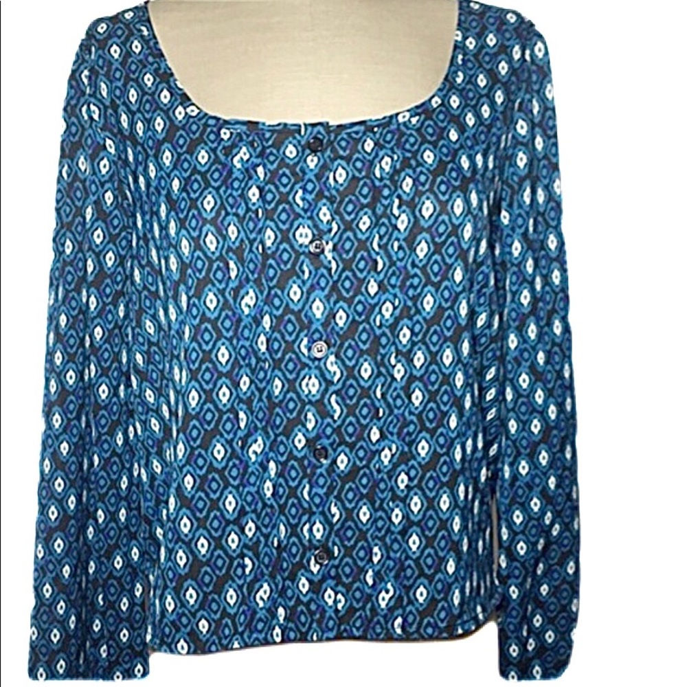 Blues Black & Ivory Top